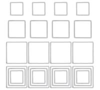 Hobbspring 60Pcs 3 Sizes Stainless Steel Hollow Square Pendants Cube Open Bezel Blank linking Rings Square Frame Connector Charms For Jewelry Craft Kits Making DIY
