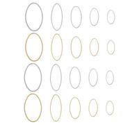 Hobbspring 60Pcs 5 Sizes Oval Earring Beading Hoop Rings Brass Linking Rings Beading Hoop Earrings Finding for Necklaces Bracelets Jewelry Dangle Earring Making(Gold Silver)
