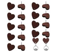 Hobbspring 60Pcs Wooden Stud Earrings Posts Heart Wooden Earring Stud with 316 Stainless Steel Pin Coconut Brown Earring Findings for DIY Earrings Making, Hole: 1.6mm
