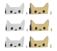 Hobbspring 6Pcs Decorative Clasps for Purse 2 Colors Metal Belt Tip with Screws Alloy Cat Bag Clasps Accessories for DIY Sewing Craft Making Purse Belt Repair Belt Ending