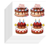 Hobbspring 80Pcs Birthday Cake Stickers Self-Adhesive Paper Decorative Stickers Waterproof Birthday Planner Decals for Scrapbook Calendar Journals Crafting Party Gift Bag Decor
