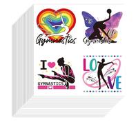 Hobbspring 80Pcs Gymnastic Art Stickers Rainbow Love Butterfly Athletic Art Decals for Party Luggage Decals Gymnast Lover Water Bottle Decoration Skateboard Decoration 20 Sheet 4Pcs/Sheet