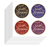 Hobbspring 80Pcs Happy Birthday Stickers Self-Adhesive Paper Decorative Stickers Waterproof Birthday Planner Decals for Scrapbook Calendar Journals Crafting Party Gift Bag Decor