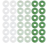 Hobbspring 90Pcs 3 Colors Green Glass Donut Beads 12.5mm Large Hole Glass Beads Flat Round Loose Spacer Bead for Necklace Earrings Jewelry Making DIY Crafts Supplies