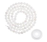 Hobbspring 95Pcs Natural Rainbow Moonstone Round Beads, 4mm, White, Faceted, with 10.94 Yards Elastic Crystal String for Jewelry Making