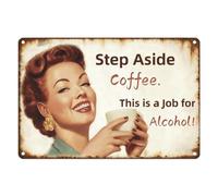 Hobbspring Bars Metal Tin Sign Coffee Woman Tin Sign Decor Kitchen Balcony Park Iron Wall Art Decoration Enjoy Vintage Lady Cozy Life Step Aside Coffee