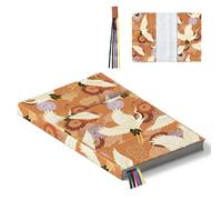 Hobbspring Book Covers for Hardcover 32x22cm Cranes Book Protector Adjustable Chrysanthemum Book Sleeve with Bookmark Paperback Book Cover for Novel Notebook Bible Hardcover Gift Back to School