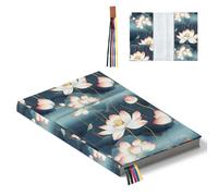 Hobbspring Book Covers for Hardcover 32x22cm Lotus Book Protector Adjustable Books Sleeve with Bookmark Paperback Book Cover for Novel Notebook Bible Hardcover Bookworm Gift Back to School