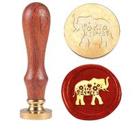 Hobbspring Elephant Wax Seal Stamp Replaceable Envelopes DIY Seal Stamp Flower Animals Brass Head Wooden Handle for Gift Birthday Party Invitation Greeting Card Packages Decor Back to School