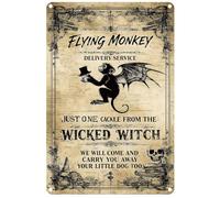 Hobbspring Flying Monkey Mythology Tin Sign Decor 30cmx20cm Retro Black Magic WICKED WITCH Metal Signs Clubs Bars Balcony Kitchen Iron Wall Art Decoration 1pc