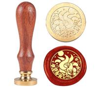 Hobbspring Fox Wax Seal Stamp Nine-Tailed Fox Sealing Wax Stamps 30mm Removable Brass Stamp Head with Wood Handle for Back to School Envelopes Invitation Gift Packages Decor