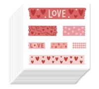 Hobbspring Love Tape Stickers 7 Styles Tapes Self-Adhesive Decorative Stickers Valentine's Day Bottle Cups Bag Phone Cute Hearts Sticker Decal Accessories Water Proof 140Pcs