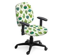 Hobbspring Polyester Chair Cover Set 2pcs Cactus Office Chair Cover Green Plant Stretchable Chairs Slipcover for Universal Desk Rotating Computer Chairs Office Gifts