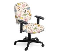 Hobbspring Polyester Office Chair Cover 2pcs Cartoon Animals Print Chair Covers Stretchable Chair Covers Anti-Dust Chair Protective Slipcover for Universal Desk Rotating Chair,Computer Chair