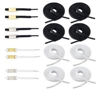 Hobbspring Replacement Shoe Laces with Metal Charms for Sneaker 6 Pairs Iron Shoelace Decorations 8 Pcs Flat Polyester Cord Shoelaces Platinum Golden Shoe Charms Detachable Rectangle Metal Tags