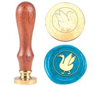 Hobbspring Swan Wax Seal Stamp Replaceable Envelopes DIY Seal Stamp Goose Flower Animals Brass Head Wooden Handle for Gift Birthday Party Invitation Greeting Card Wine Packages Decor Back to School