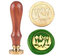 Hobbspring Wolf Wax Seal Stamp Forest Wolf Sealing Wax Stamps 30mm Removable Brass Stamp Head with Wood Handle for Back to School Envelopes Invitation Gift Packages Decor