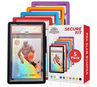 Hobby Defense PSA Slab Bumper 5 Pack - Secure Fit, Won't Slip Off PSA Slab Protector, Easy On/Off TPU Edge Protection, Guard for Slabs, Standard Case Fit, Graded Card Guard - Multicolor