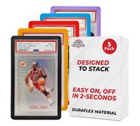 Hobby Defense PSA Slab Bumper 5 Pack - Secure Fit, Won't Slip Off PSA Slab Protector, Easy On/Off TPU Edge Protection, Guard for Slabs, Standard Case Fit, Graded Card Guard - Multicolor