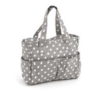 Hobby Gift Craft Bag Matt PVC: Grey Linen Polka Dot