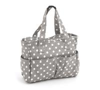 Hobby Gift Craft Bag: Matt PVC: Grey Linen Polka Dot