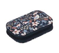 Hobby Gift Craft Sewing Kit - Cotton Case Classic Bird Print, Portable Travel Sewing Set with Thread, Scissors, Needles & More, Ideal for Crafts & Repairs (14x9x2.5cm)