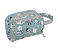 Hobby Gift Crochet Bag - Yarn Storage with Eyelet - Zippered Pocket for Crochet Hooks - 100 Cotton 12 x 22 x 13cm - Woolly Pully