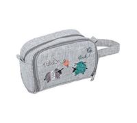 Hobby Gift Crochet Bag - Yarn Storage with Eyelet - Zippered Pocket for Crochet Hooks - 100 Cotton 12 x 22 x 13cm - Knit Happens