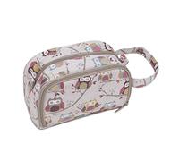 Hobby Gift Exclusive Crochet Bag 100% Soft Cotton, Zipped Crochet Hook Case, Yarn Eyelet, Yarn Holder, Crochet Bag, Cotton Handle, 12 x 22 x 13cm, Hoot