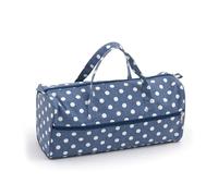 Hobby Gift Exclusive Knitting Bag Project Storage Travel Case Yarn Holder Crochet Bag 16.5 x 45 x 19.5cm, Denim Polka Dot