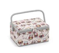 Hobby Gift Exclusive Medium Sewing Craft Storage Box, Wood, Hoot, (L/W/H) 25.5 x 18.5 x 14.5cm