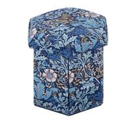 Hobby Gift Hexagon Sewing Kit - Victorian Style, Cotton Fabric with Woodblock Floral Print Includes Scissors, Needles, Thread Card & More, Compact & Stylish Craft Organizer (11 x 11 x 12.3cm