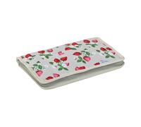 Hobby Gift Interchangeable Needle Case - Cotton, Zippered, Pockets for Hooks - Natural Strawberries