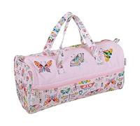 Hobby Gift Knitting Bag - Large Yarn Holder Wool Storage Bag - Zipper Compartment for Up to 40cm Knitting Needles, Crochet Hooks and Accessories - 16.5 x 45 x 19.5cm - Bugs & Butterflies