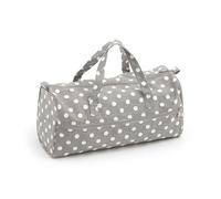 Hobby Gift Knitting Bag - Large Yarn Holder Wool Storage Bag - Zipper Compartment for Up to 40cm Knitting Needles, Crochet Hooks and Accessories - 16.5 x 45 x 19.5cm - Grey Polka Dot