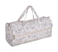 Hobby Gift Knitting Bag - Large Yarn Holder Wool Storage Bag - Zipper Compartment for Up to 40cm Knitting Needles, Crochet Hooks and Accessories - 16.5 x 45 x 19.5cm - Woodland Toile
