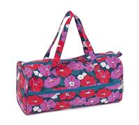 Hobby Gift Knitting Bag - Large Yarn Holder Wool Storage Bag - Zipper Compartment for Up to 40cm Knitting Needles, Crochet Hooks and Accessories - 16.5 x 45 x 19.5cm - Modern Floral
