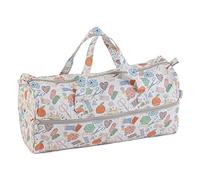 Hobby Gift Knitting Bag - Large Yarn Holder Wool Storage Bag - Zipper Compartment for Up to 40cm Knitting Needles, Crochet Hooks and Accessories - 16.5 x 45 x 19.5cm - Happydashery