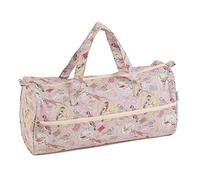 Hobby Gift Knitting Bag - Large Yarn Holder Wool Storage Bag - Zipper Compartment for Up to 40cm Knitting Needles, Crochet Hooks and Accessories - 16.5 x 45 x 19.5cm - Birds on Bobbin