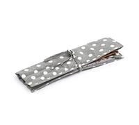 Hobby Gift Knitting Pin Wrap, Filled, Grey Linen Polka Dot