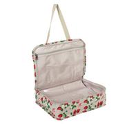 Hobby Gift Exclusive Project Case - Sewing & Yarn Storage, Craft & Knitting Bag for Classes & Travel, 3 Plastic Pocket Inserts for Accessories & Organising - 100% Cotton 34 x 28 x 12cm - Strawberries