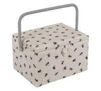 Hobby Gift Exclusive Large Sewing Craft Hobby Storage Box, Accessories Tray Pin Cushion Pocket PVC Handle 23.5 x 31 x 20cm, Bees