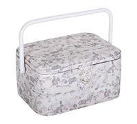 Hobby Gift Large Sewing Craft Hobby Storage Box, Oval, Woodland Toile