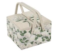 Hobby Gift Large Sewing Craft Hobby Storage Box, Twin Lid, Square, Hydrangea, 25 x 25 x 17cm