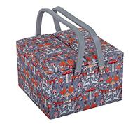 Hobby Gift Large Sewing Craft Hobby Storage Box, Twin Lid, Square, Woodland Toadstool