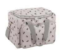 Hobby Gift Large Storage Bag - Bees, Detachable Handle & Adjustable Shoulder Strap Transparent PVC Top, Yarn Pass-Through Holes, Hidden Pockets for Craft Tools & Accessories 10.4 x 12 x 15.5cm