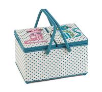 Hobby Gift Large Twin Lid Sewing Craft Storage Box, Appliqué