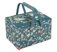Hobby Gift Large Twin Lid Sewing Craft Storage Box, Appliqué, Bird Aviary
