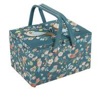 Hobby Gift Sewing Craft Storage Box - Large Twin Lid - Appliqué Bird Aviary