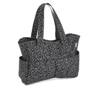 Hobby Gift Medium Knitting Bag - Travel Tote Craft Bags with Compartments, Crochet Bag Organiser for Cross Stitch, Yarn, Embroidery, School Crafting, Art Projects - 13 x 34.5 x 29cm, Leopard